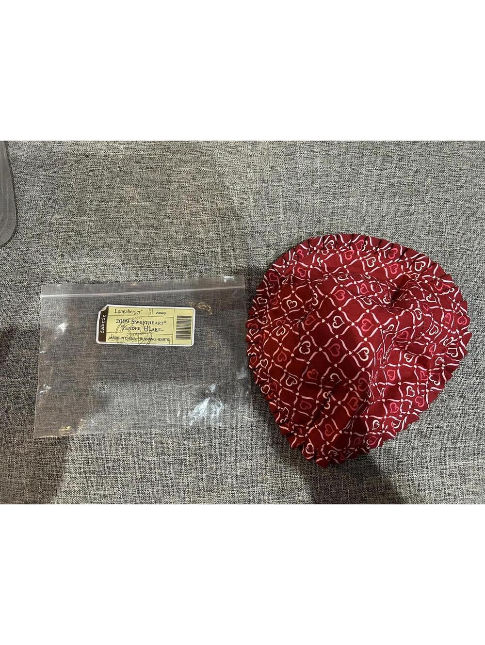 Longaberger Sweetheart Tender Heart Basket Liner Blushing Hearts 23649 NEW 2009